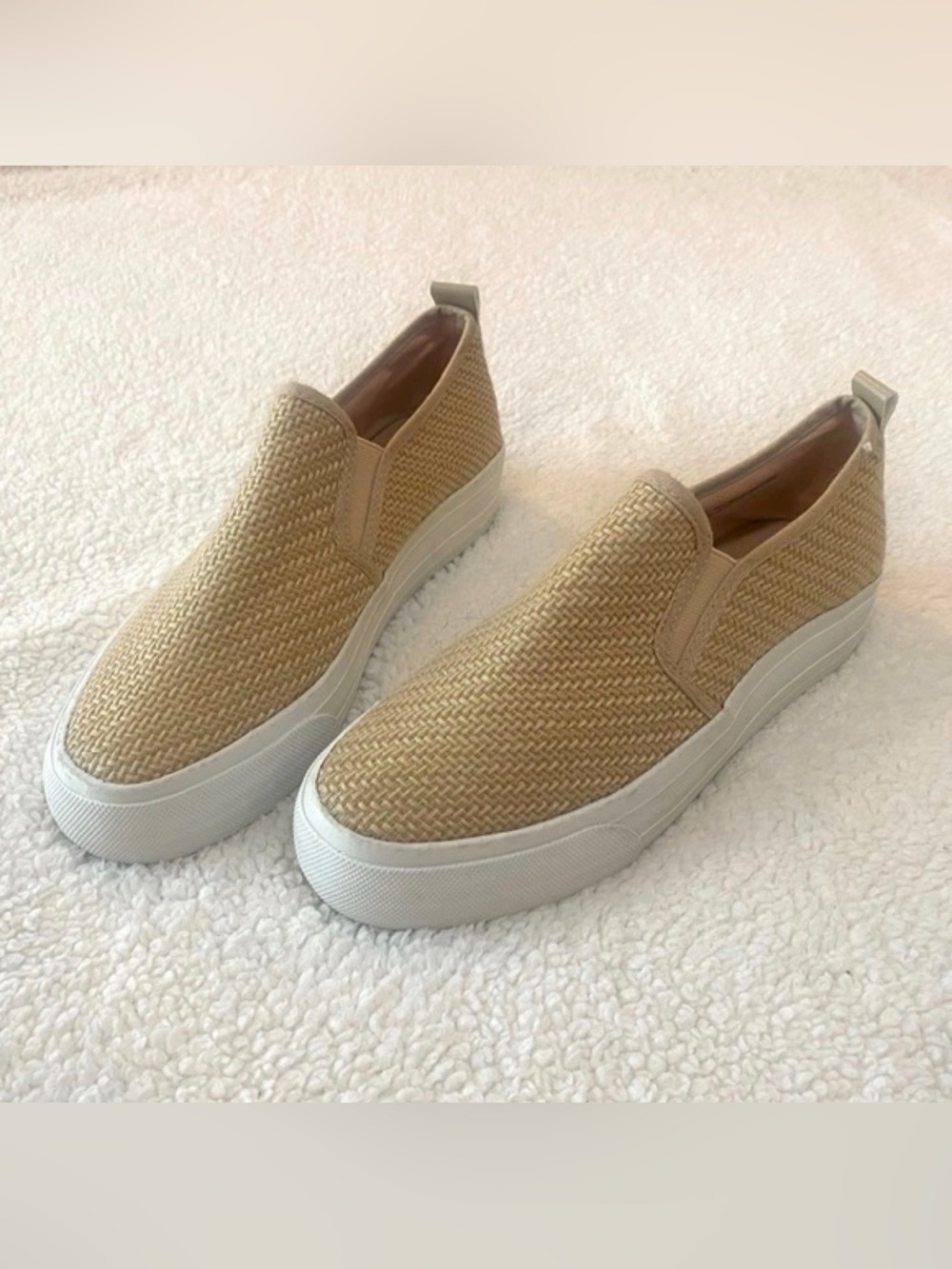 Womens Restricted tan woven slip-on sneakers size 8